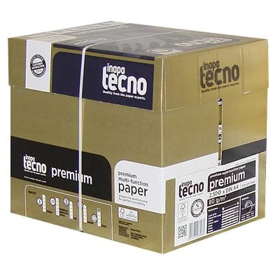 inapa tecno – -Box Maxi Copy of High Quality White Paper A4 80 g/m² 2,500 Sheets