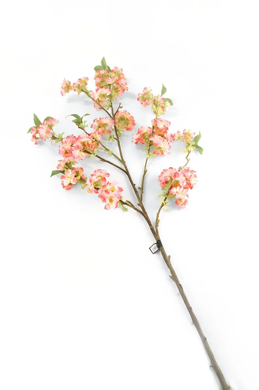 Floral Elegance Artificial 129cm Single Stem Coral Pink Japanese Cherry Blossom Flowers x 12