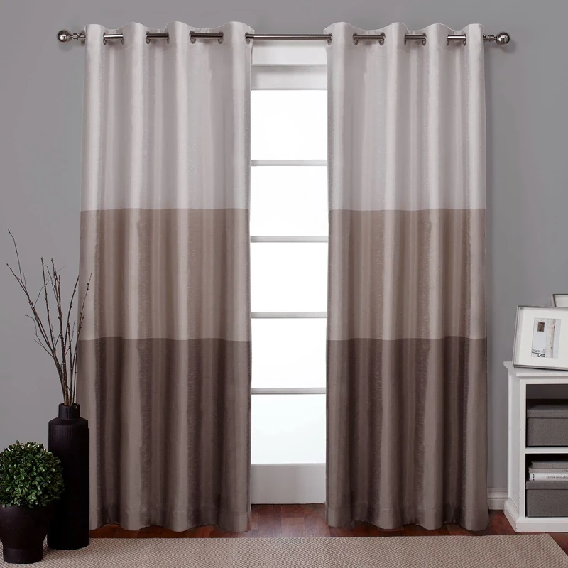 Exclusive Home Curtains Chateau Grommet Top Panel Pair, Taupe, 54x108, 2 Piece
