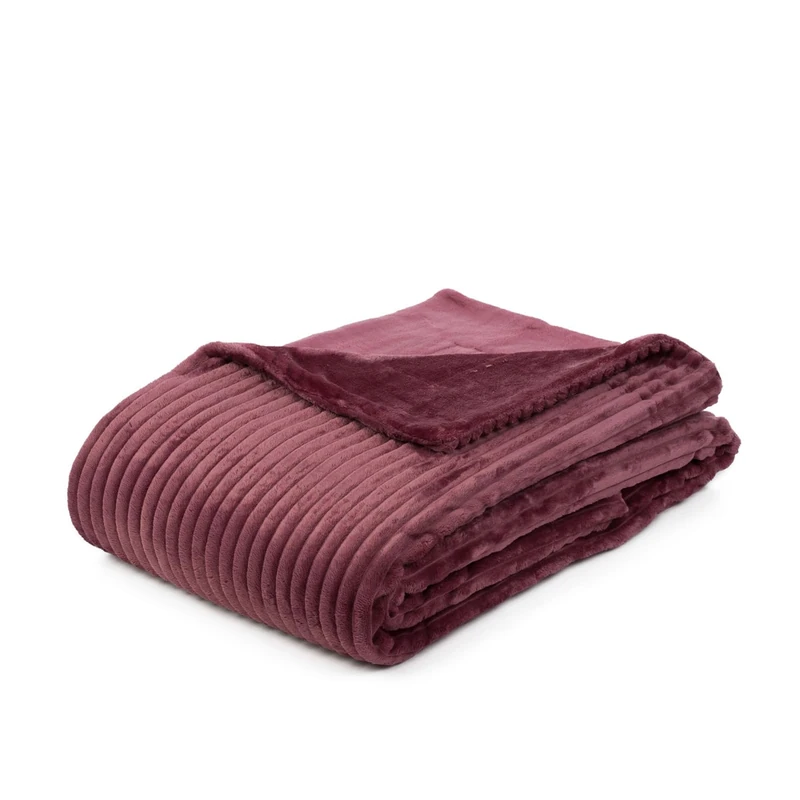 Gözze - Soft, Cuddly Throw/Blanket, Corduroy Look, 1620g/Stück, 150 x 200 cm - Berry