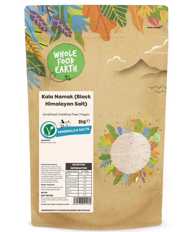 Whole Food Earth® - Kala Namak (Black Himalayan Salt) 2 kg | Unrefined | Additive Free |