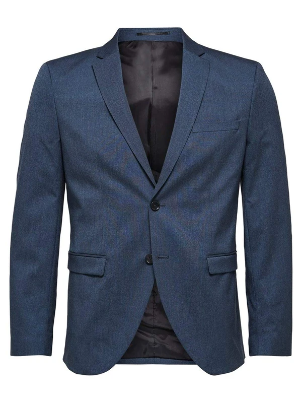 SELECTED HOMME Men's SHDNEWONE-MYLOLOGAN1 Blazer NOOS Suit Jacket, Grey (Medium Blue Melange), 38L - Image 1