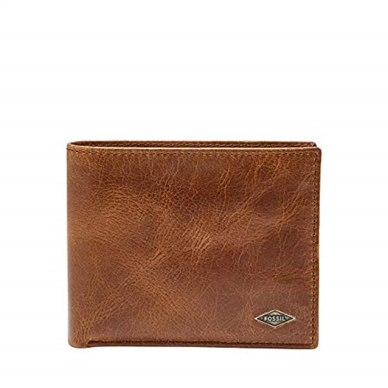 Fossil Men's Bifold Passcase Wallet, Dark Brown, One Size