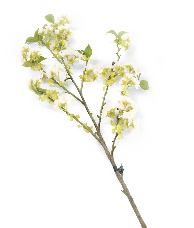 Floral Elegance Artificial 128cm Single Stem White and Pink Tipped Japanese Cherry Blossom Flowers x 12