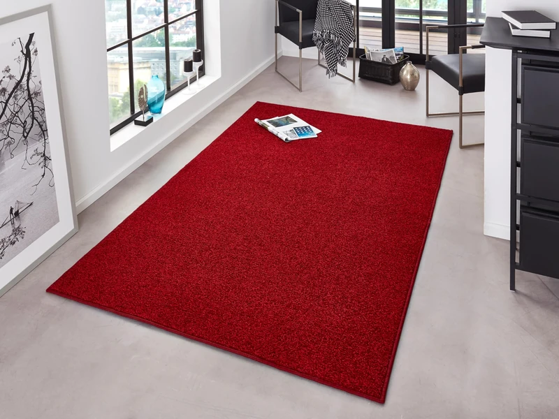 Hanse Home Pure Rug - Living Room Rug Dense Short Pile Robust Bedroom Rug Plain Modern for Dining Room, Living Room, Children's Room, Hallway, Bedroom, Kitchen - Red, 160 x 240 cm