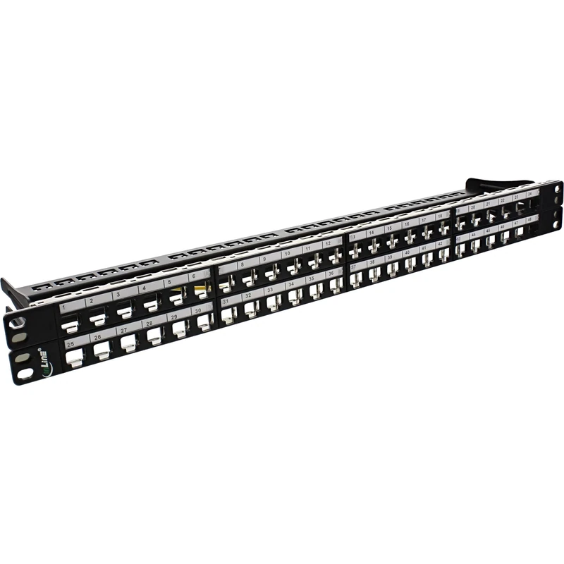 InLine 76848C patch panel 48-speed, keystone snap-in empty plate patch panel, 19 inches, 1U, black - Image 1