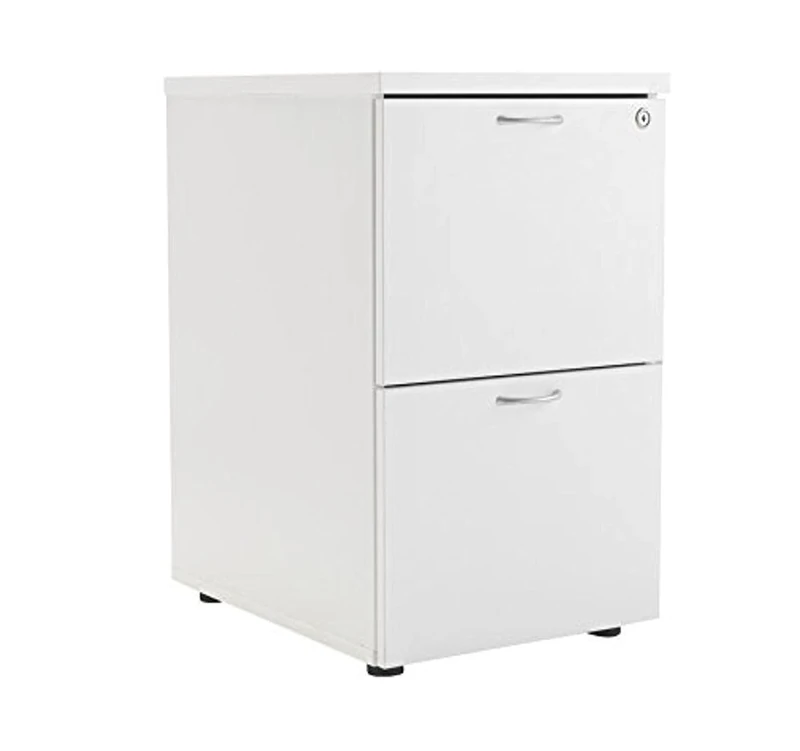 Office Hippo Heavy Duty Filing Cabinet, Robust File Cabinet, Office Cabinet with Anti-Tilt Mechanism, Lockable Filing Cabinet, Office Storage for A4 or Foolscap Filing - White, 2 Drawer