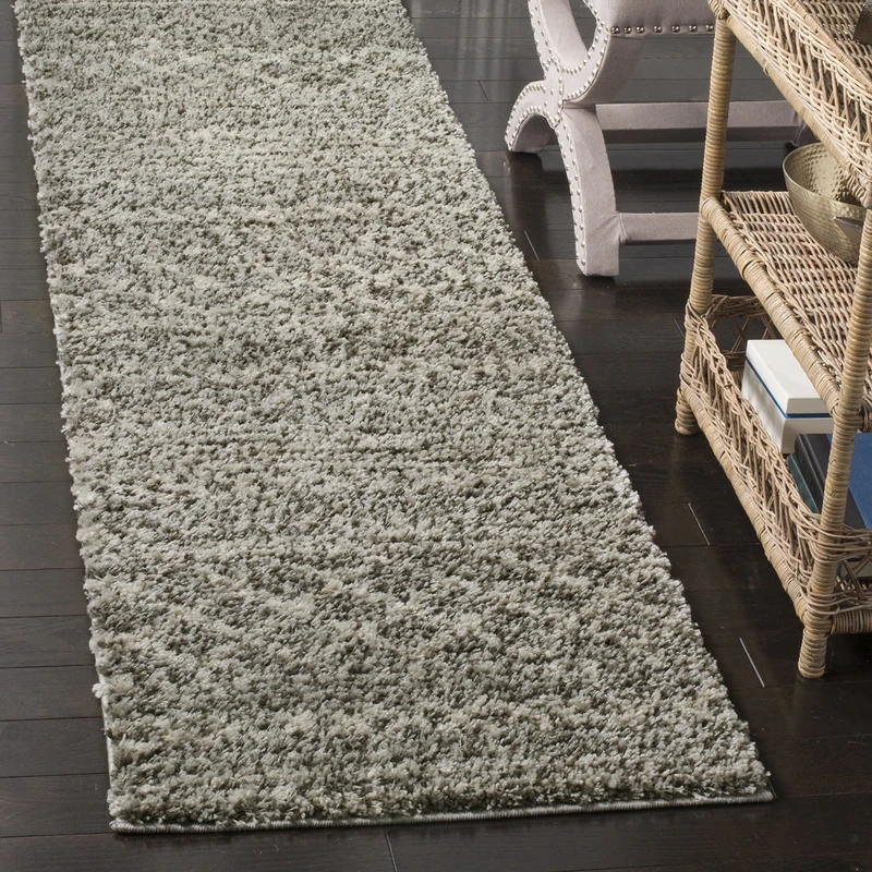 Safavieh Shaggy Indoor Woven Runner Area Rug, Arizona Shag Collection, ASG741, in Brown / Ivory, 69 X 244 cm for Living Room, Bedroom or Any Indoor Space