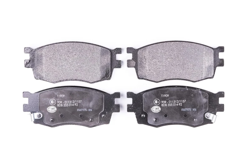 HELLA 8DB 355 014-921 Brake pad set - with acoustic wear warning - T1909 - for e.g. HYUNDAI