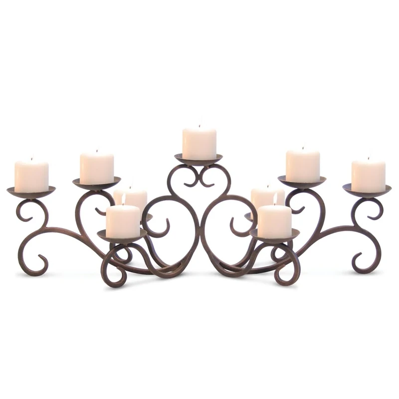 Pilgrim Home and Hearth 17502 Hawthorne Candelabra Candle Holder, Distressed Bronze