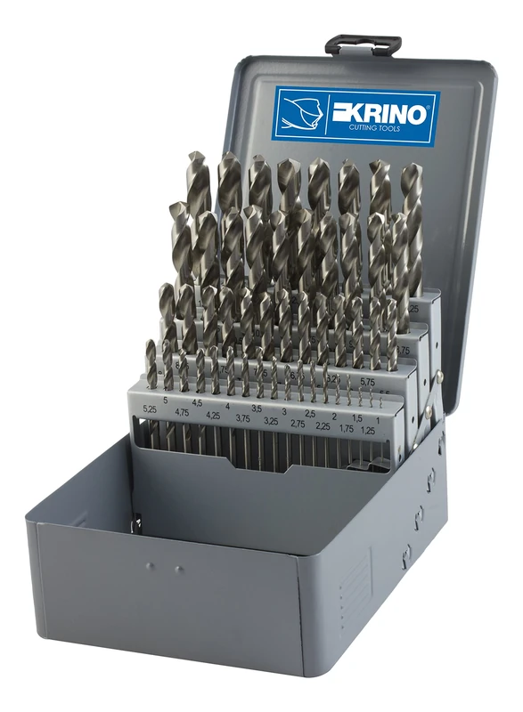Krino 01360412 HSS-G "Basic" Drill Set for Steel and Metal Polished Finish - 49 Pieces