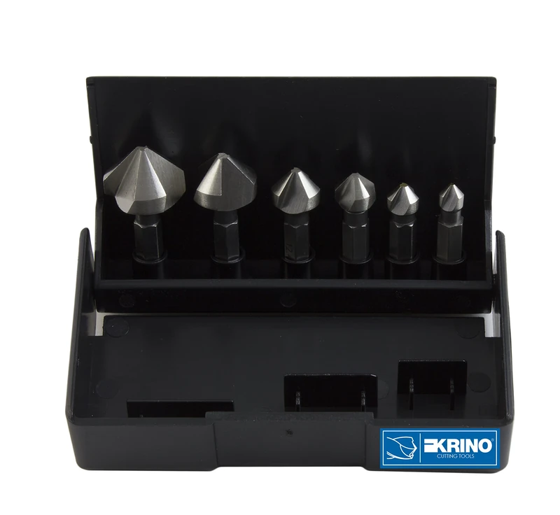 Krino 19020214 HSS Countersink Set with Hexagonal Attachment - 6 Pieces