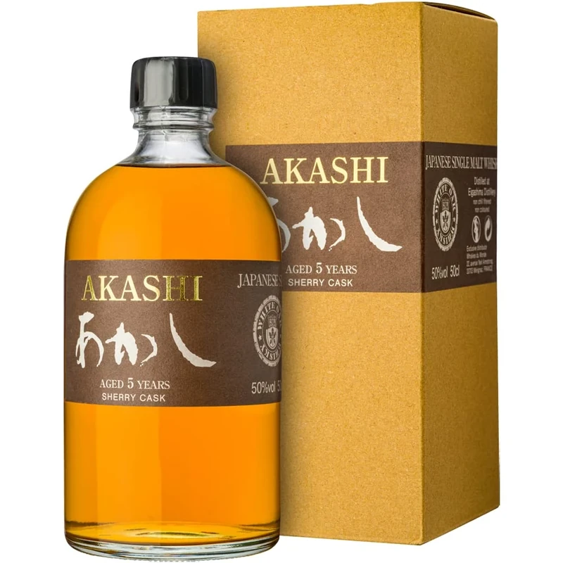 Akashi Japanese Whisky Single Malt 5-Year-Old Sherry Cask, 70cl Gift Box