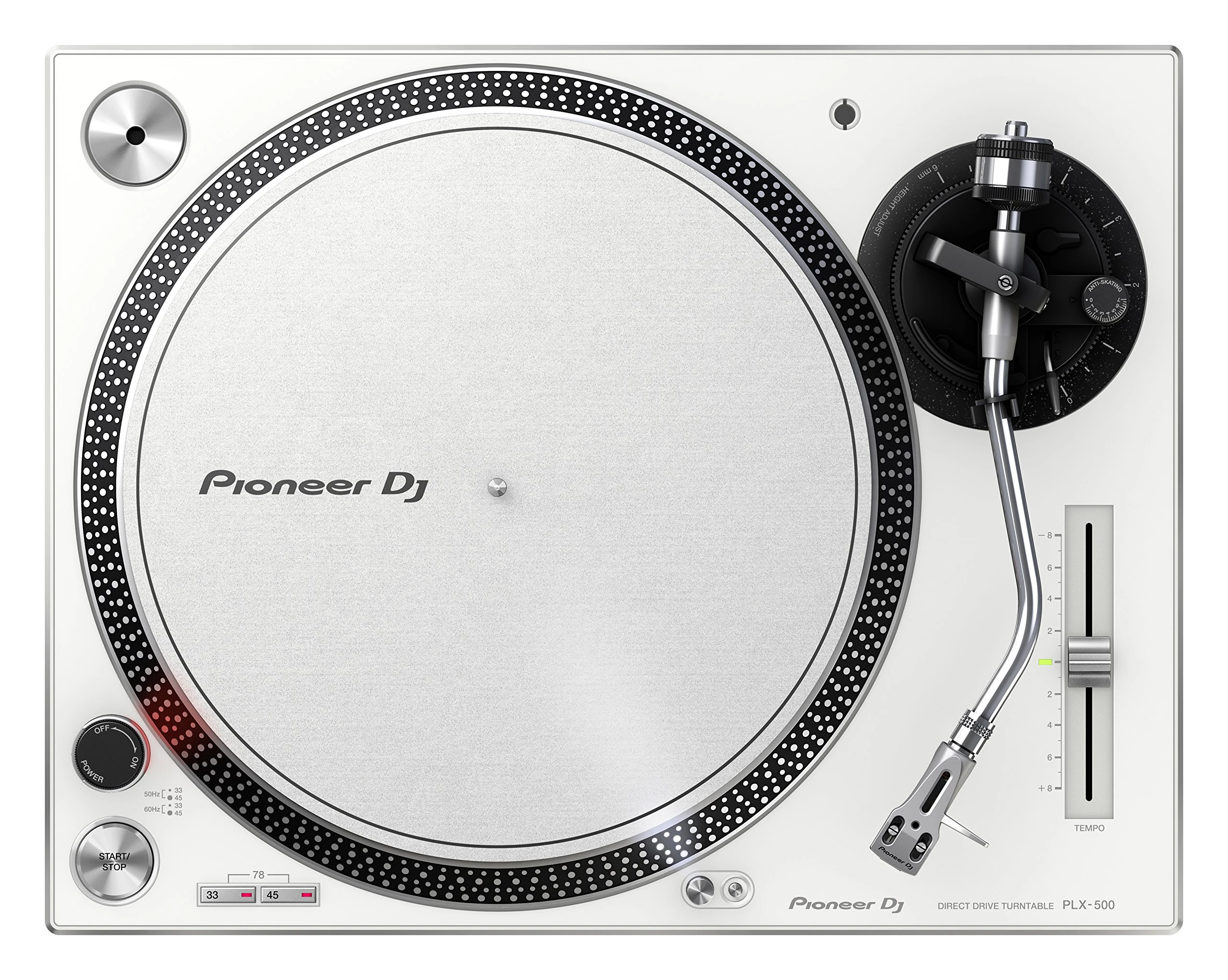 Pioneer DJ PLX-500-W Direct Drive DJ Turntable, White