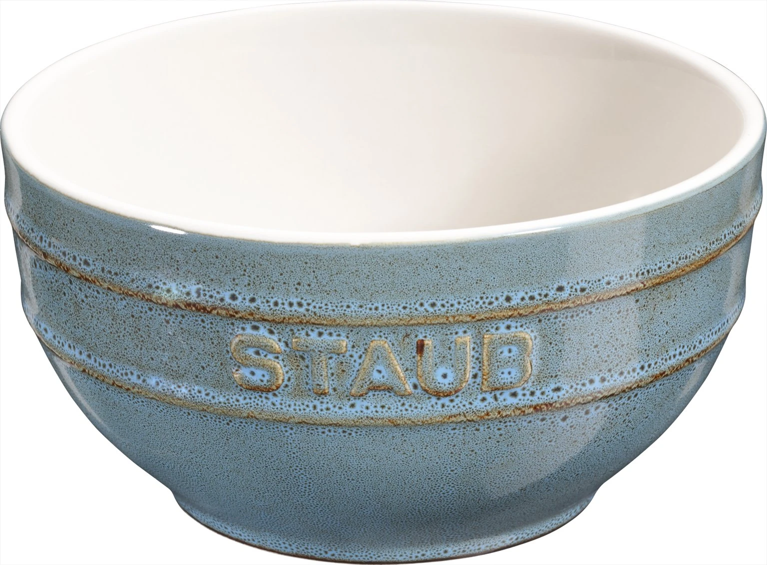 STAUB Ceramic Set of 6 Cereal Bowls Dessert Bowls Mixing Bowls Round Antique Turquoise 12 cm