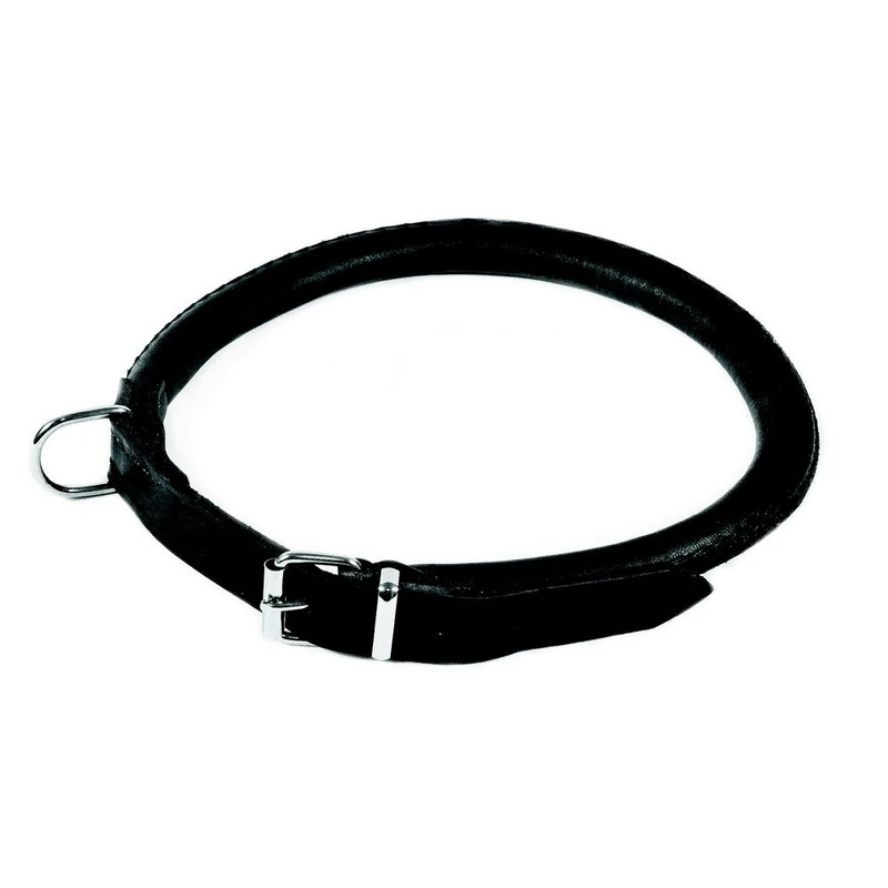 Dingo Soft Leather Collar for Dog in Round Shape Black 12250