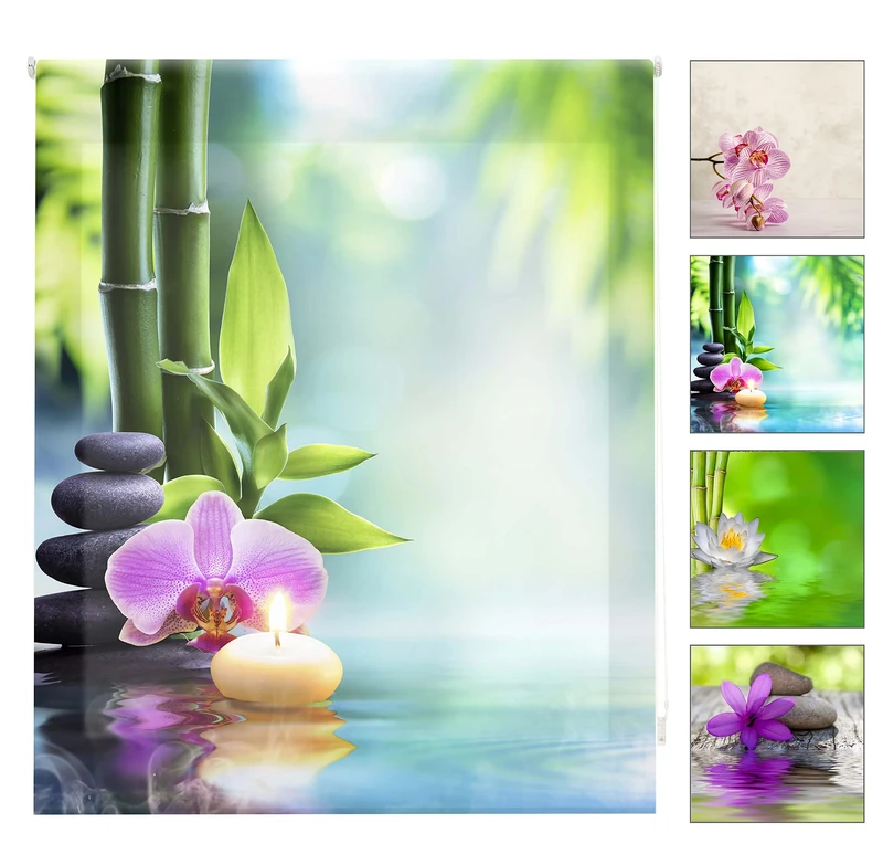 Blindecor W-Z-28223 – Translucent Roller Blind Translucent with Digital Print, 130 x 180 cm, Multi-Coloured