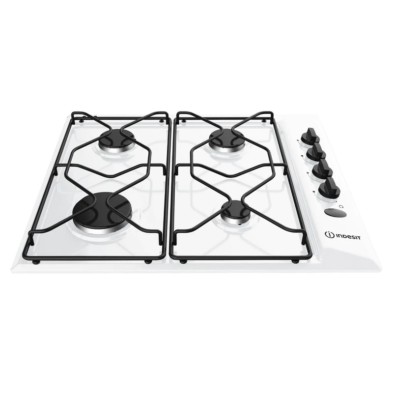 Indesit Aria 58cm 4 Burner Gas Hob - White - Image 1