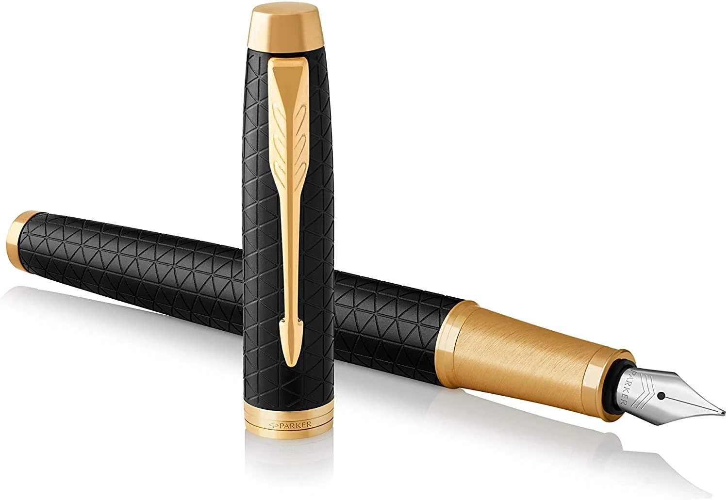 Parker IM Fountain Pen | Premium Black | Fine Nib with Blue Ink Refill | Gift Box