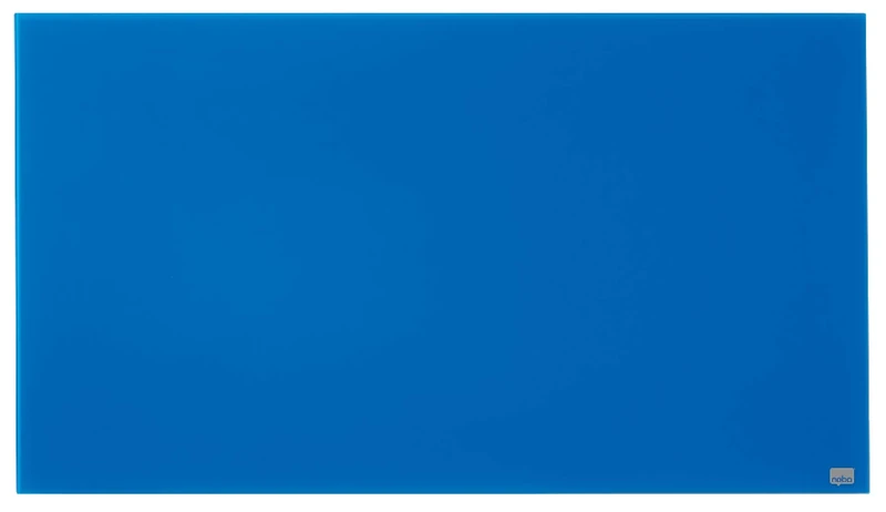 Nobo Glass Magnetic Whiteboard with Removable Pen Tray, 1000 x 560 mm, InvisaMount Mounting System, Impression Pro, Blue, 1905188