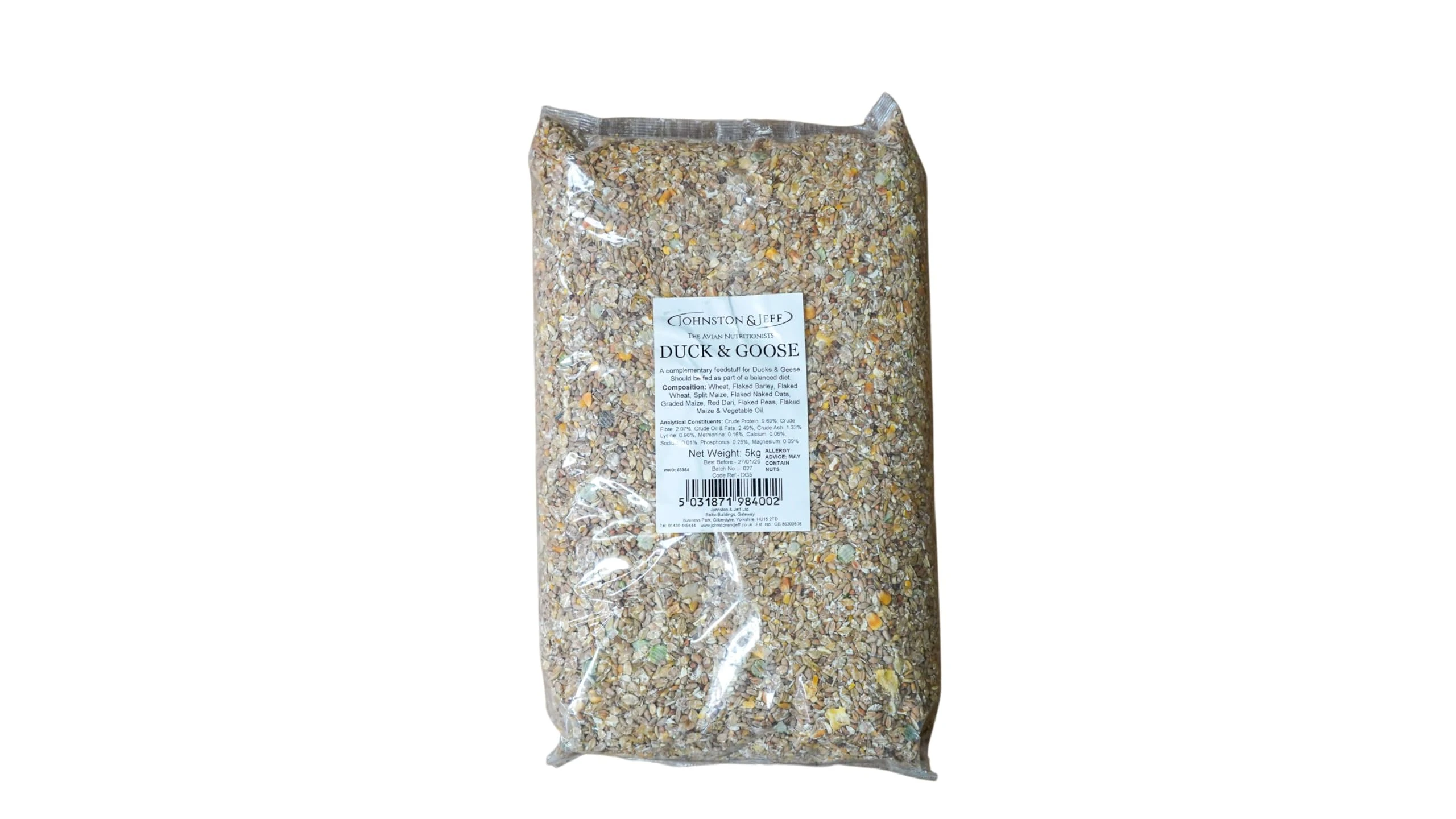 Johnston & Jeff 5kg Duck, Swan & Goose Mix Mixed Poultry Corn