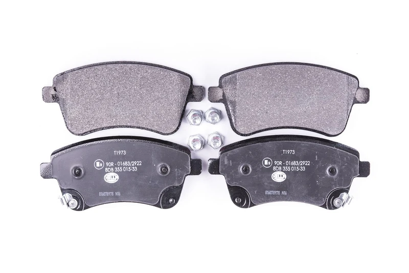 HELLA 8DB 355 015-331 Brake pad set - with acoustic wear warning - T1973 - for e.g. KIA - Image 1