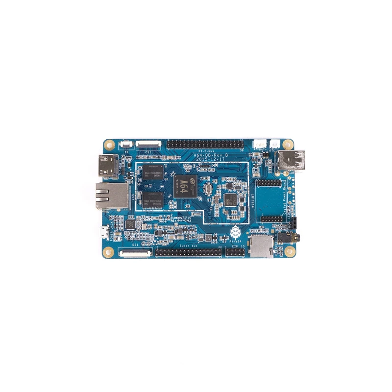 Pine64 1.2 GHz Quad-Core ARM Cortex A53 64-Bit Processor Single Board Computer with 2GB DDR3 RAM, 2x I/O Expansion Slots, 4 USB Ports, Ethernet, Infrared, Android, Linux Compatible - Image 1