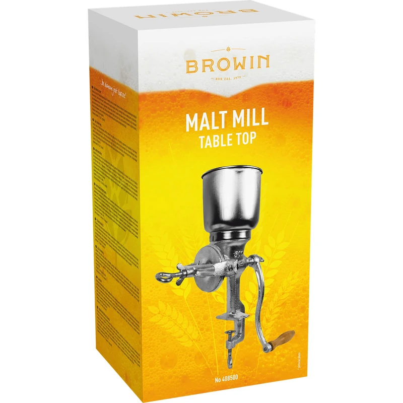 Browin 408500 Table Malt Mill - Grinder 1kg, for Grain Seed, Coffee or Nut, Mill Corn, Mill Manual Grinder, Homemade Ingridients for Homebrewing, Bread Baking and Food Preparation - Image 1