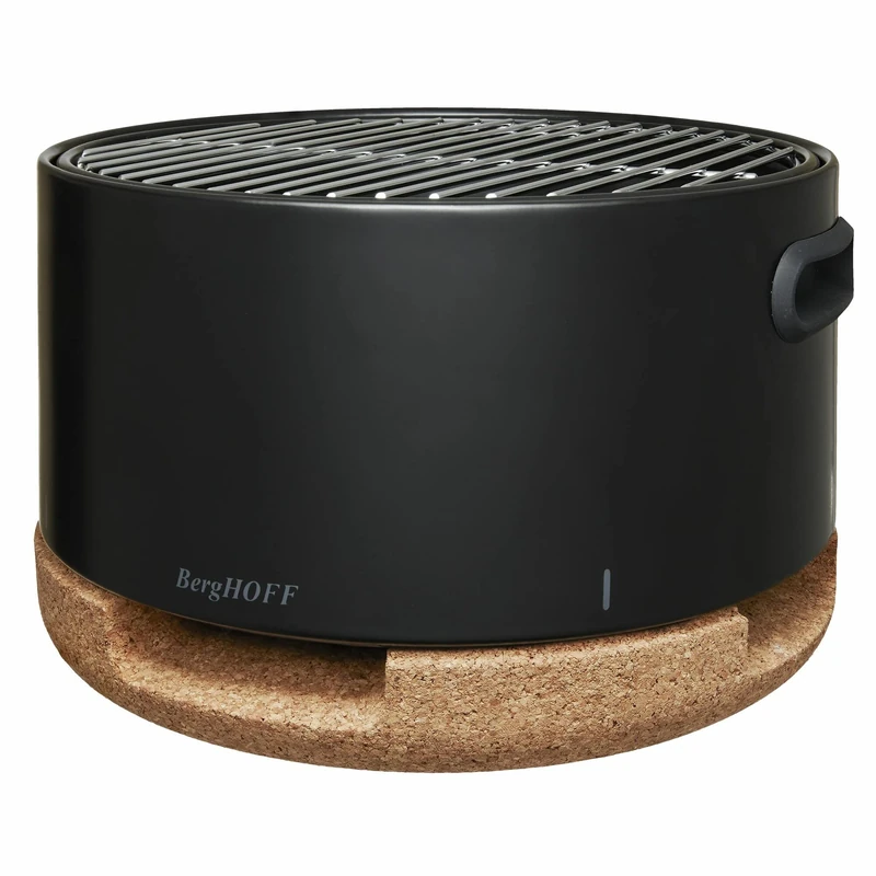 BergHOFF – Leo Carbon Steel Outdoor Tabletop BBQ with Cork Lid – Black – 8kg