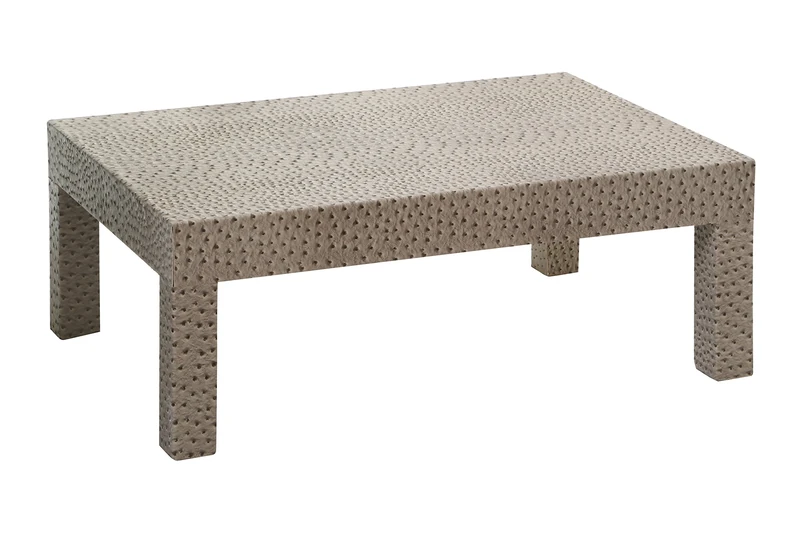 Premier Housewares Ostrich Leather Effect Coffee Table, Wood, Natural
