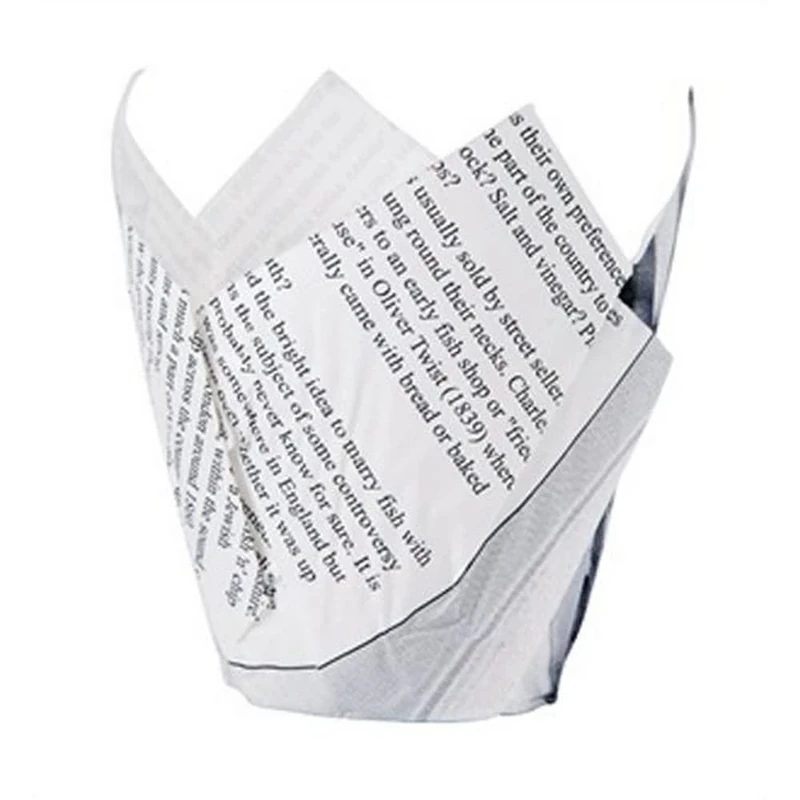 GK973 Newspaper Design Chip Crowns (Pack of 1100)
