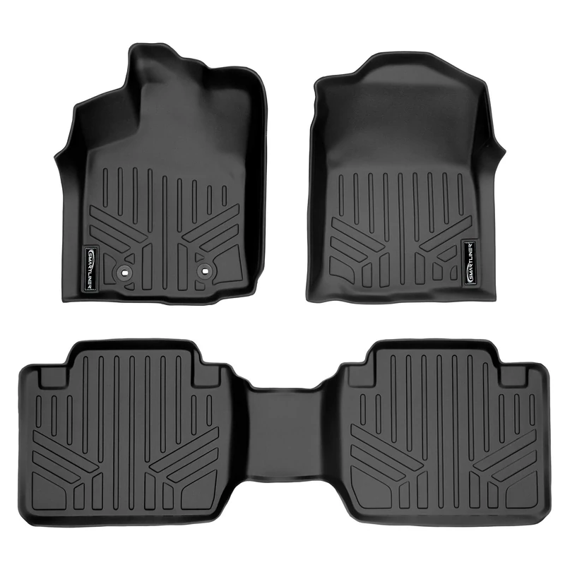 MAXLINER Floor Mats 2 Row Liner Set Black for 2016-2017 Toyota Tacoma Access/Extended Cab