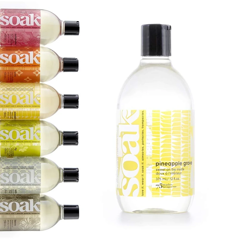 Soak Laundry Soap – No Rinse, Plant Derived Hand Wash Detergent - 375 ml / 12 fl. oz, 75+ Washes (Pineapple) - Image 1