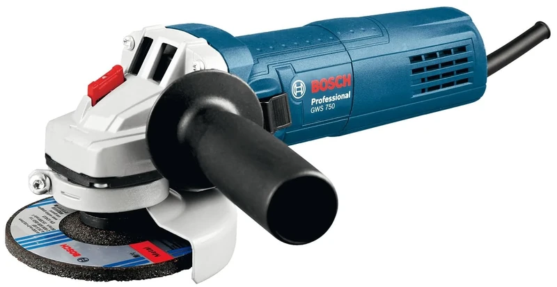 Bosch Professional GWS 750 Angle Grinder (115 mm disc Diameter, 750 W, incl. Protective Guard, Auxiliary Handle, 1x Diamond disc)
