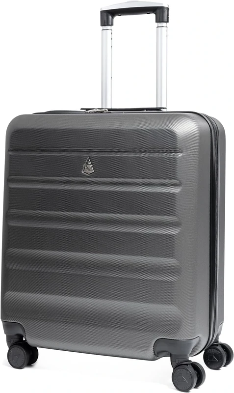 Aerolite 56x45x25cm British Airways Jet2 & easyJet Upgrade Maximum Allowance Large Lightweight 8 Wheel Carry On Hand Cabin Luggage Bag Suitcase 56x45x25 with TSA Approved Lock Charcoal Grey
