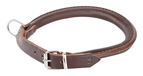 Dingo Soft Leather Collar for Dog in Round Shape Brown 12267