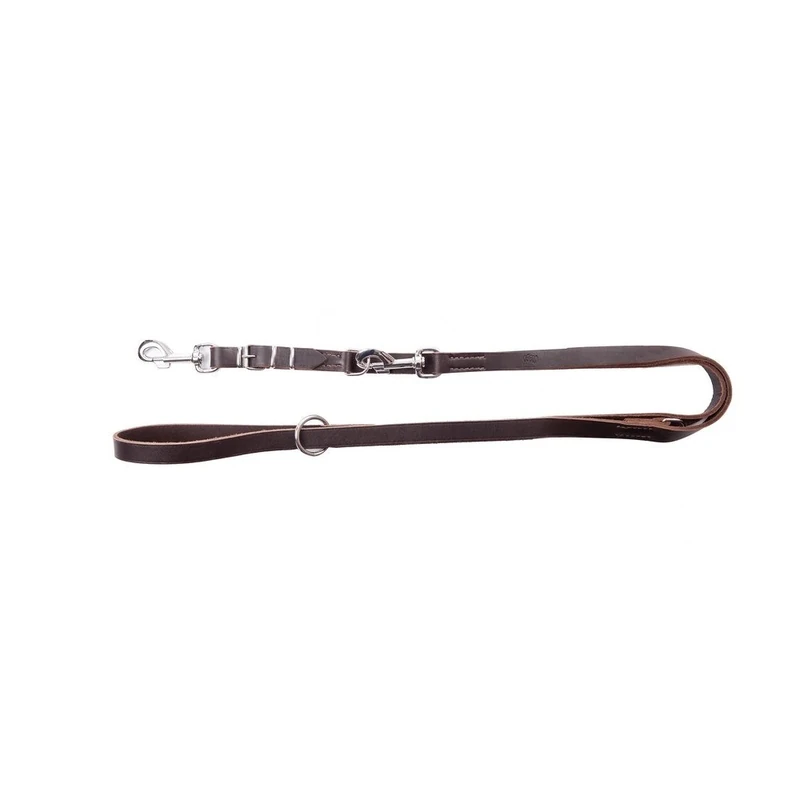 Dingo Soft Leather Dog Leash Adjustable 120-200 cm Handmade with a Swappable Clasp Brown 11203