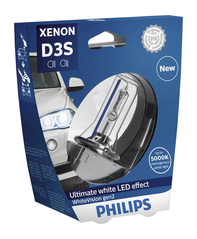 Philips 42403WHV2S1 WhiteVision gen2 Xenon headlight bulb D3S, single blister