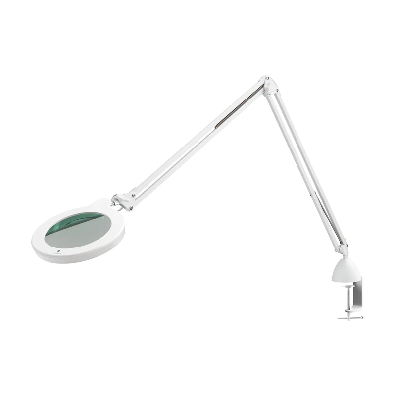 Magnifying Lamp S - Clip On Magnifier Lamp for Nail Salons, Tattoo Artists, Reading & Detailed Work - Dimmable Mag, White