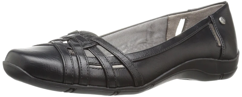 LifeStride Women's Diverse Flat, Black, 4 UK