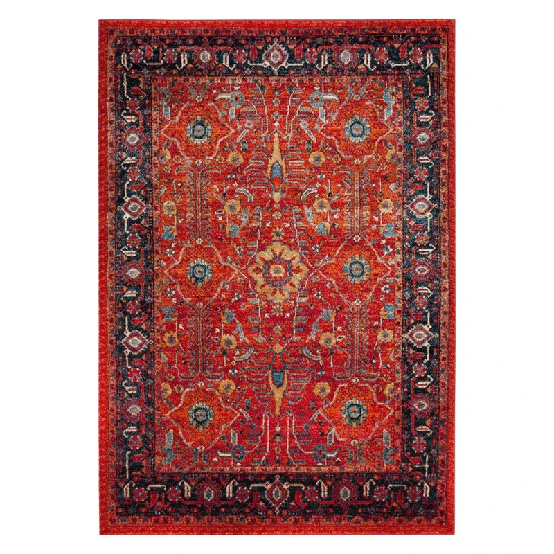 Safavieh Vintage Hamadan Indoor Woven Rectangle Area Rug, Persian Collection, VTH220, in Orange/Navy, 79 X 152 cm for Living Room, Bedroom or Any Indoor Space - Image 1