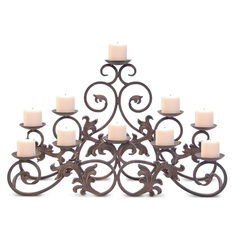 Pilgrim Home and Hearth 17504 Venice Fireplace Candelabra Candle Holder, Distressed Bronze
