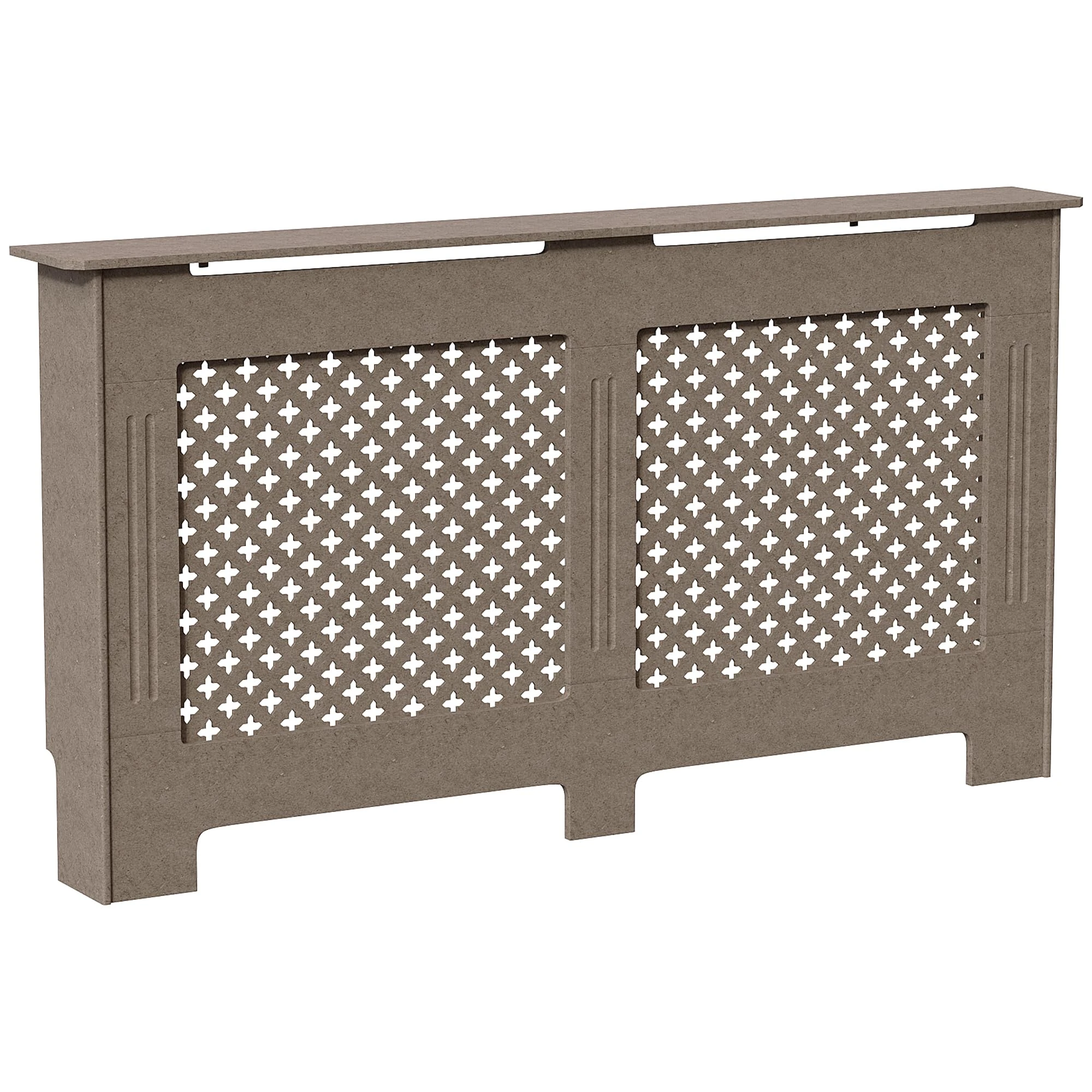 Vida Designs Oxford Radiator Cover – Traditional Cross Pattern, Unfinished, MDF, Customisable Finish, Heat Efficient, Large, (H 82 x W 152 x D 19 cm)
