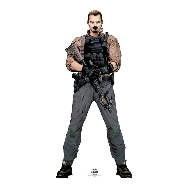 Star Cutouts Rick Flag Suicide Squad Life Size Cardboard Cut Out, Multi-Colour