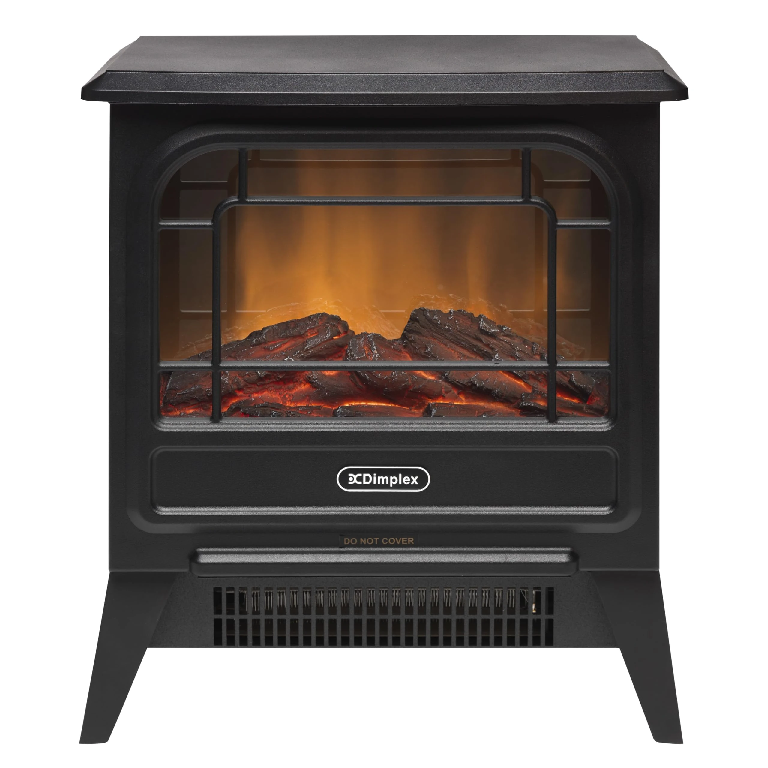 Dimplex MicroStove Optiflame Electric Stove, Compact, Portable Freestanding Fire with Log Fuel Bed, LED Flame Effect and 1.2kW Heater With 600/1200 Watt Heat Settings