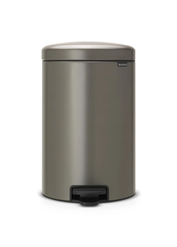 Brabantia NewIcon Pedal Bin 20L (Platinum) Soft-Closure Rubbish Bin with Removable Inner Bucket + Bin Bags