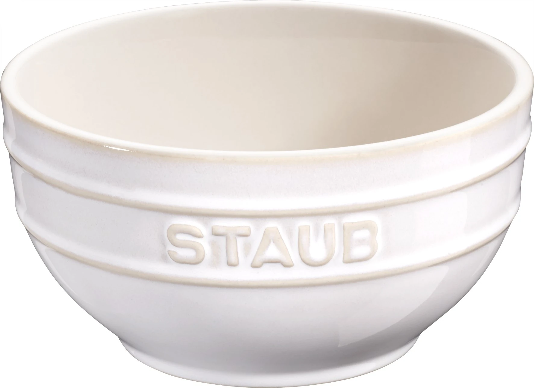 Set of 6 Vacuum Fruit/Mixing Bowl, Serving Bowl Ceramic Round Ivory White 14 cm
