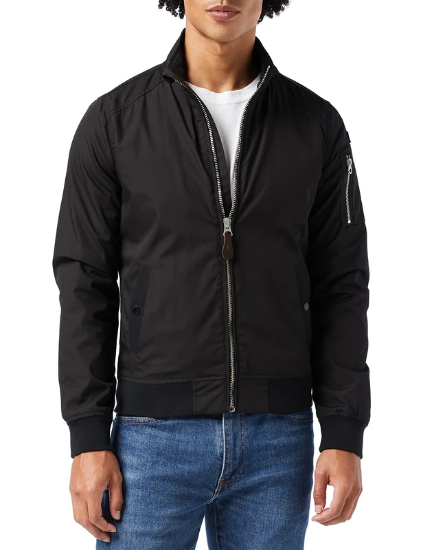 Schott NYC Men's Kenny Jacket Not Applicable, Black (Black Black), Large