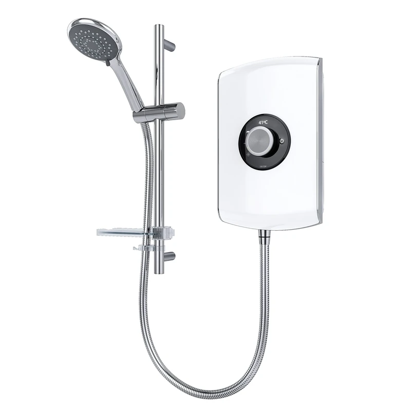 Triton Showers REAMO8GSWHT Amore Slender Electric Shower, White Gloss, 8.5 KW, 1
