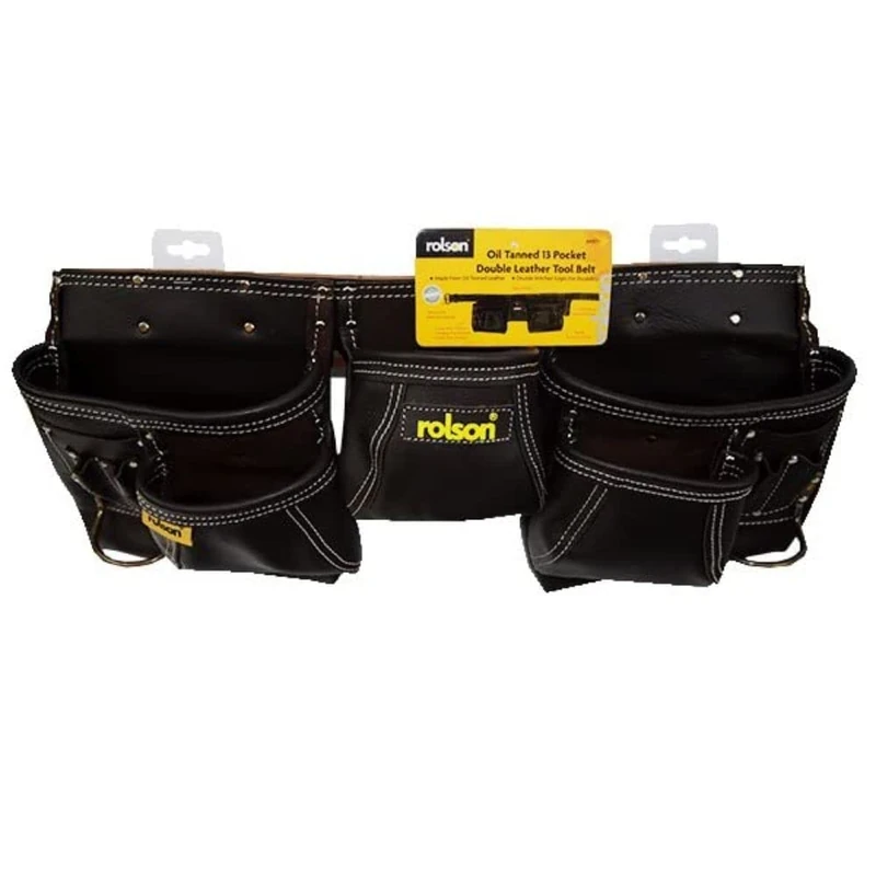 Rolson 68870 Twin Pocket Leather Single Tool Pouch